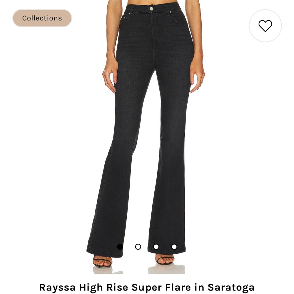 Brand new high rise super flare jeans from grlfrnd / revolve $235 retail